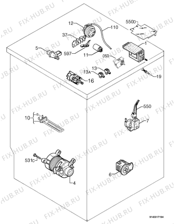 Взрыв-схема стиральной машины Zanussi FV832 - Схема узла Electrical equipment 268